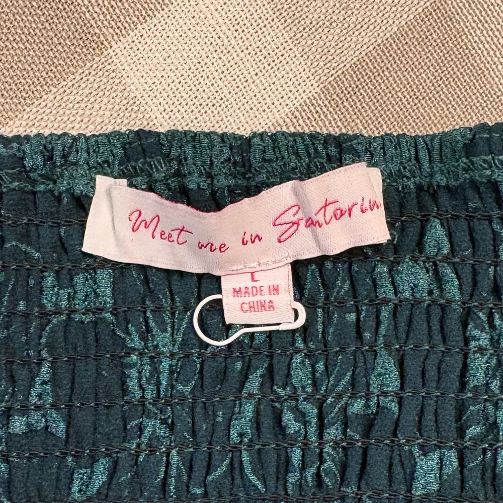 Emerald Green Mini Dress with Black Bow Velvet Straps - Picture 8 of 10